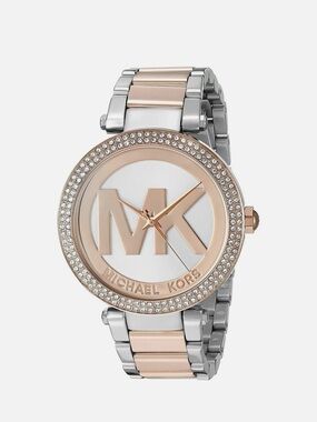Michael Kors Two-Tone Rose Gold and Silver Crystal-Accent Women's Watch